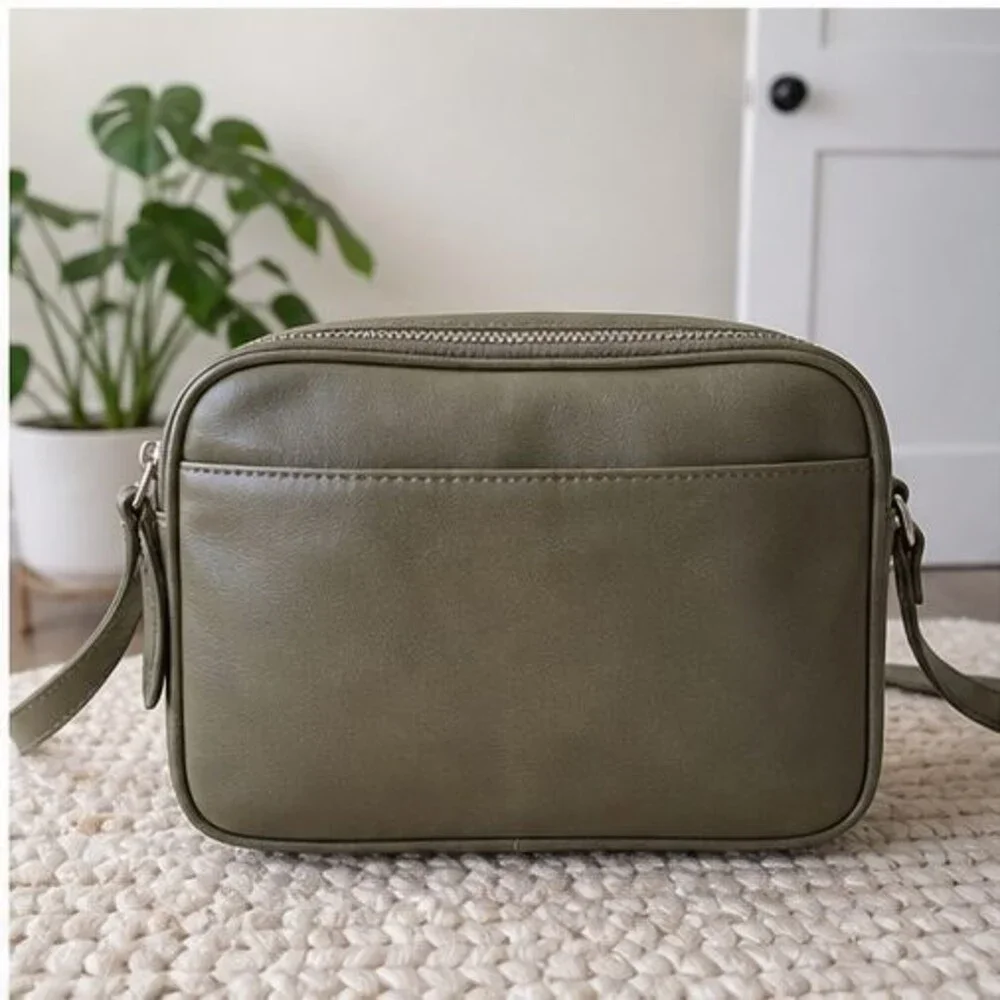 Cream Suede Crossbody Bag